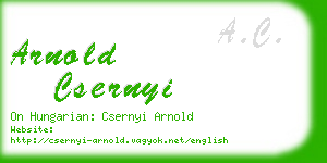 arnold csernyi business card